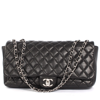 CHANEL シャネル バッグ コピー ショルダーバッグ A48556 クルーズライン マトラッセライン ラムスキン ブラック＆シルバー